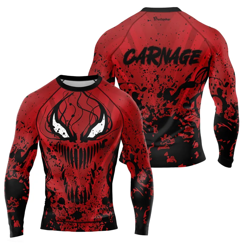 Red Carnage Men's Long Sleeve Rash Guard