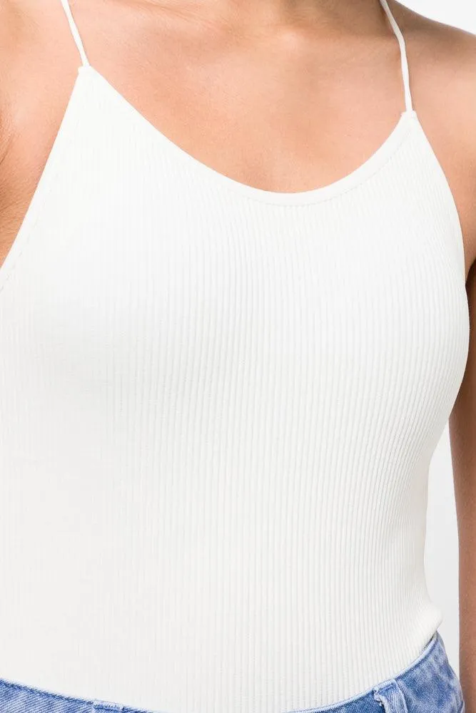 Rib Seamless Bodysuit White