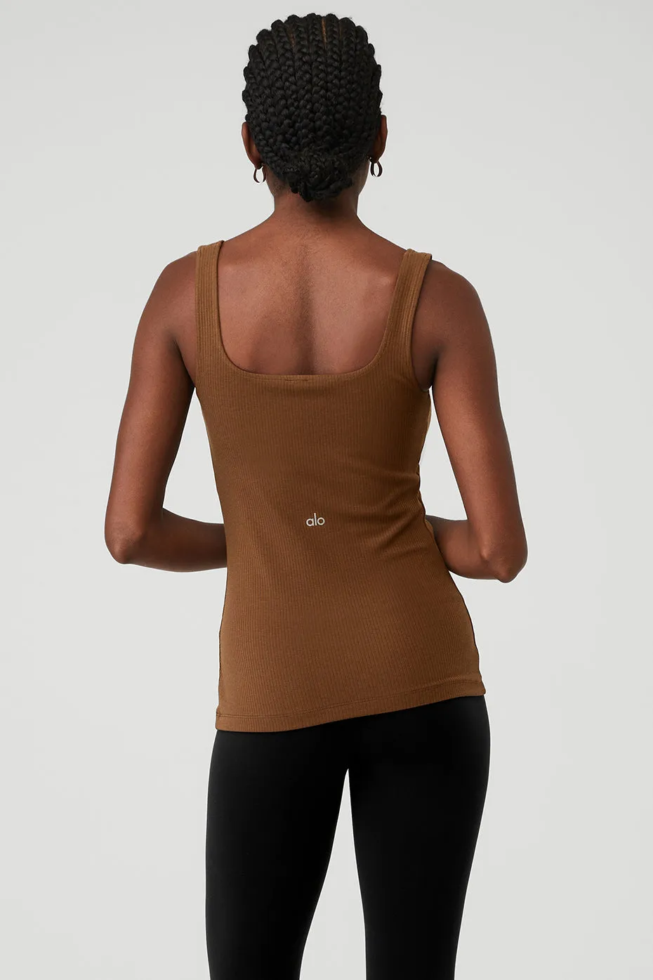 Ribbed Minimalist Tank - Cinnamon Brown