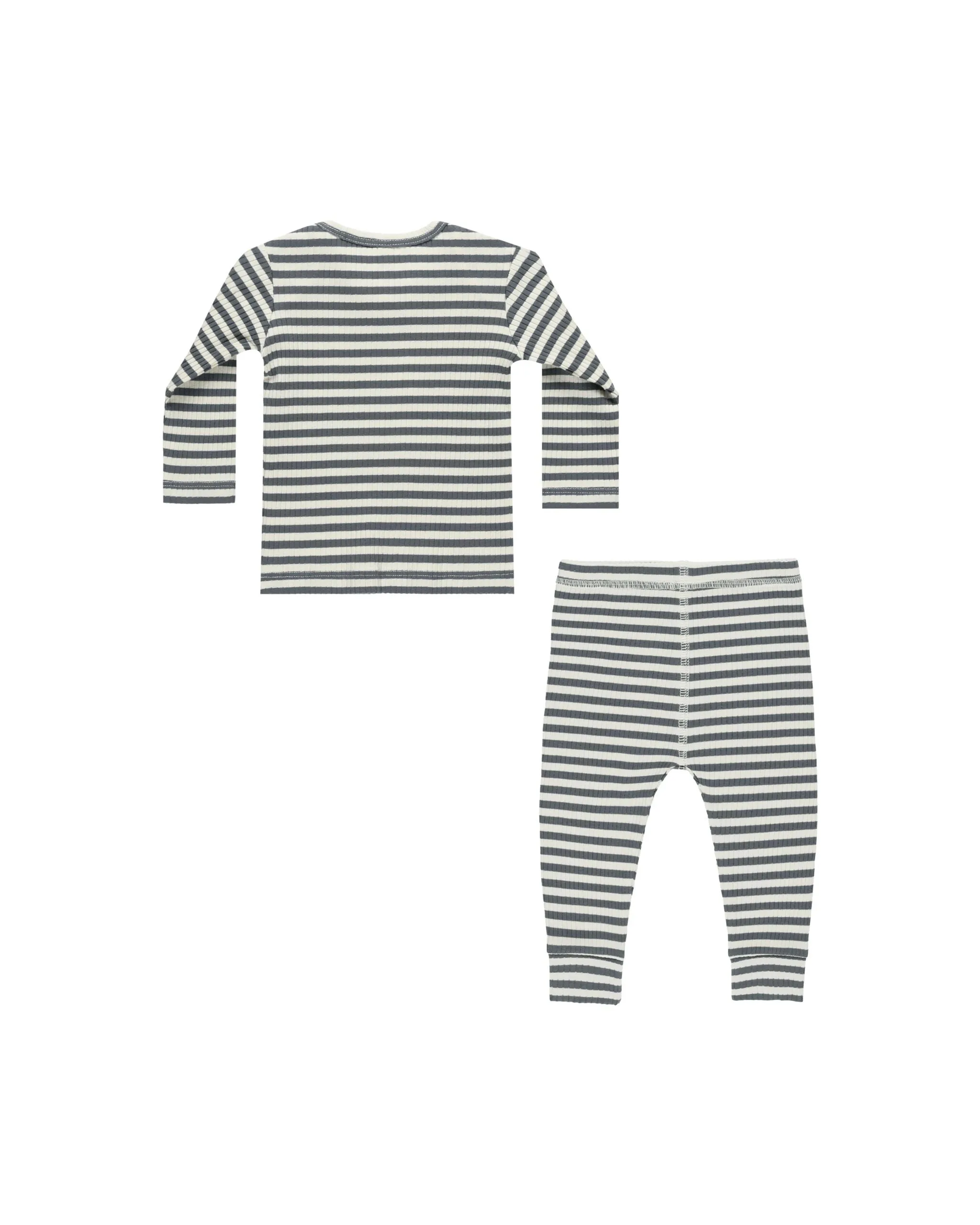 Ribbed Tee   Legging Set in Indigo Stripe