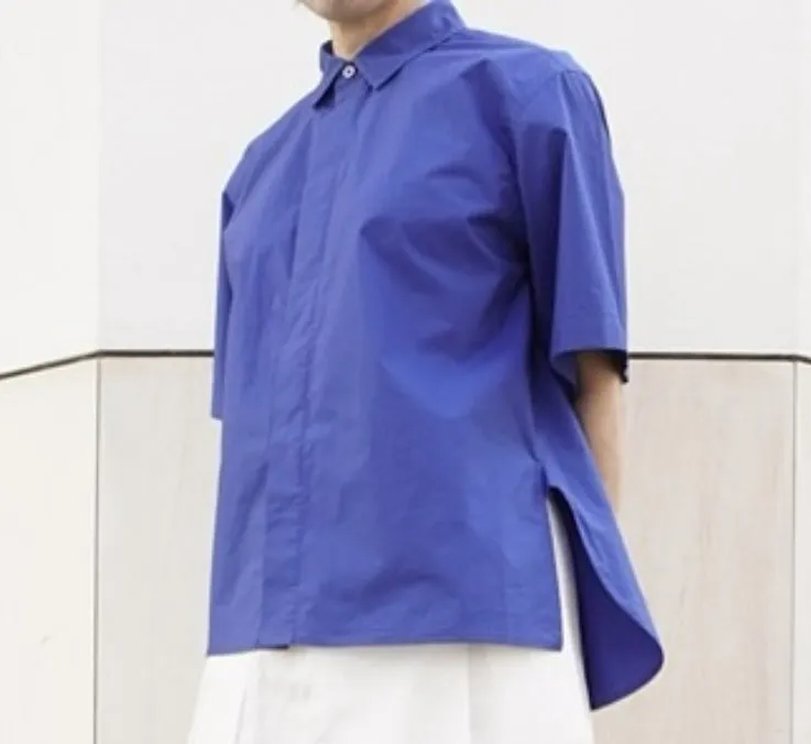 Sofie D'Hoore Classic Short Sleeve Shirt in Sapphire