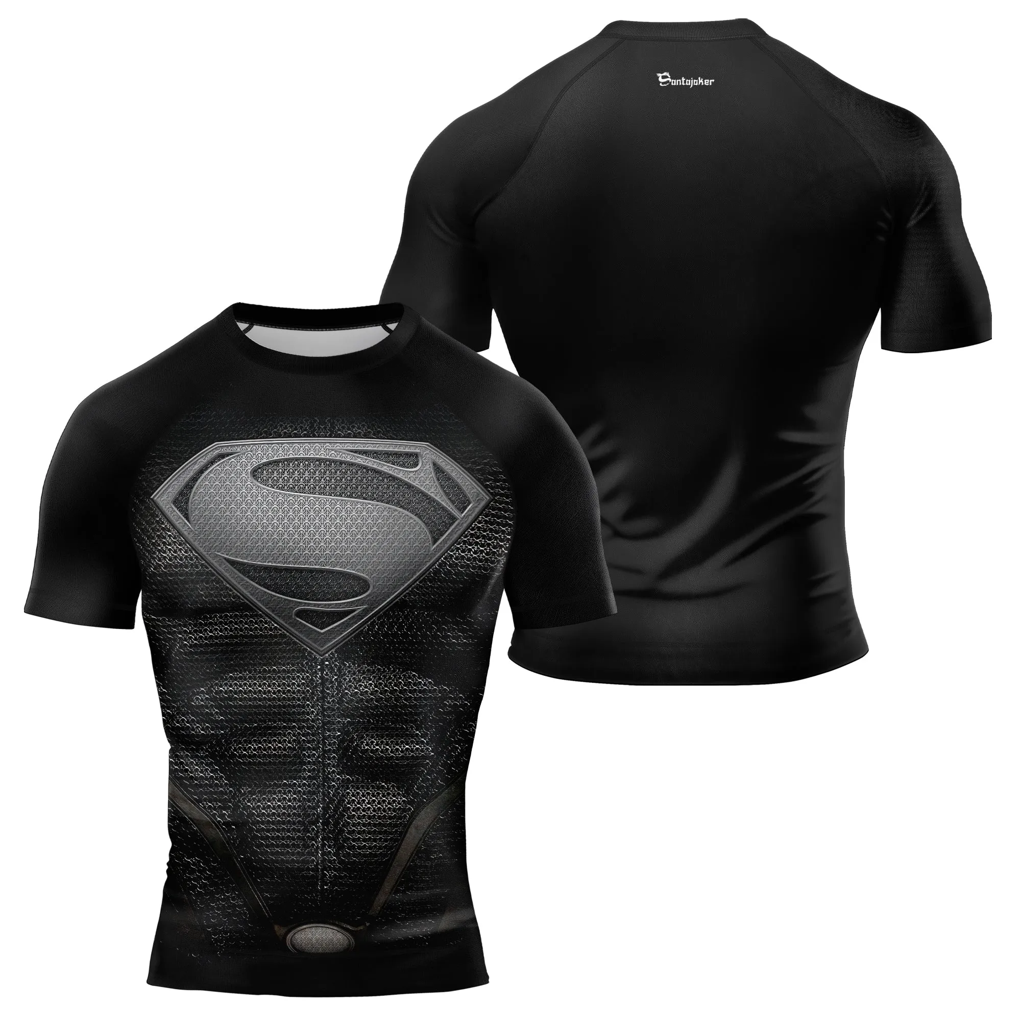 Superman Silver Emblem Men's Short Sleeve Rash Guard