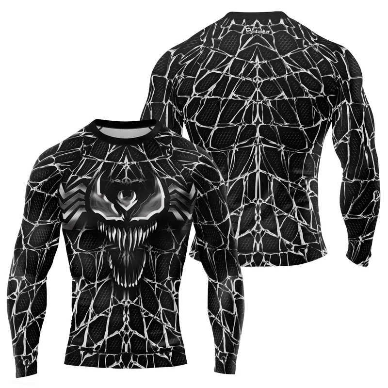 Venom's Web Trap Men's Long Sleeve Rash Guard