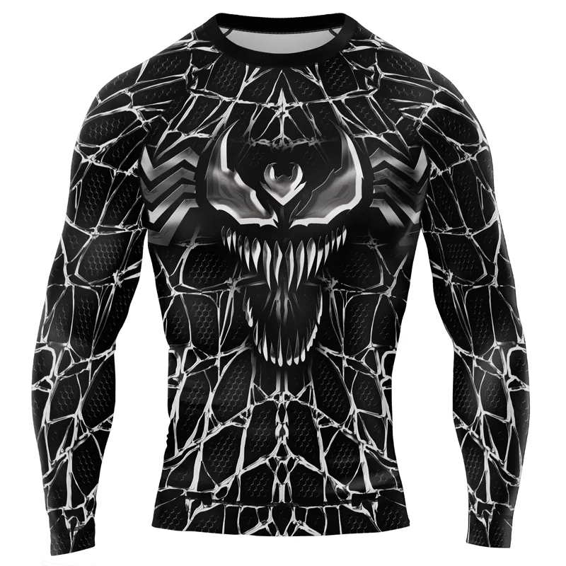 Venom's Web Trap Men's Long Sleeve Rash Guard