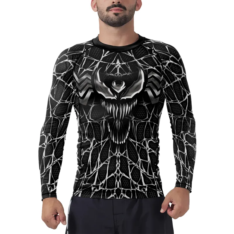 Venom's Web Trap Men's Long Sleeve Rash Guard