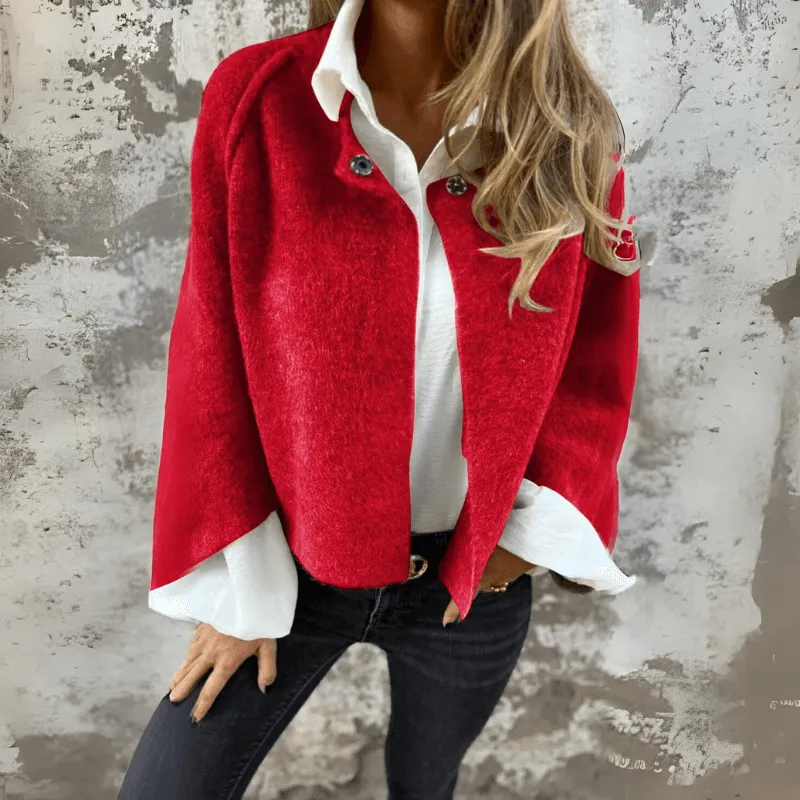 Woolen Long Sleeve Coat  Classic Warmth for Cooler Days